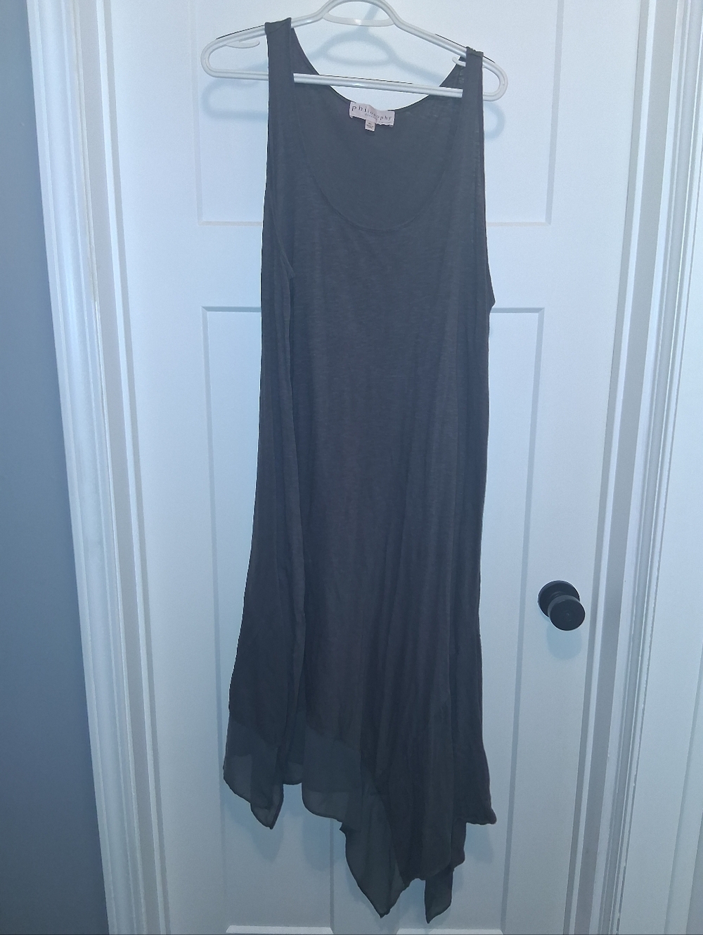 Philosophy Flowy Sleeveless Handkerchief Hem Dress Size XL- Gray